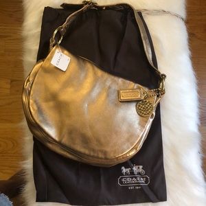 Coach NWT Small Ali Flap Bag Metallic Gold 13652P